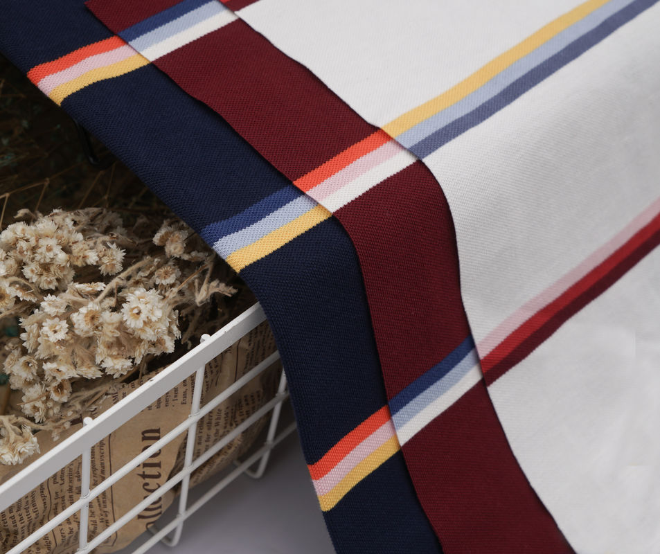 Healthy And Crisp And Wear-Resistant Breathable And Comfortable Striped Knit Fabric For T-Shirt