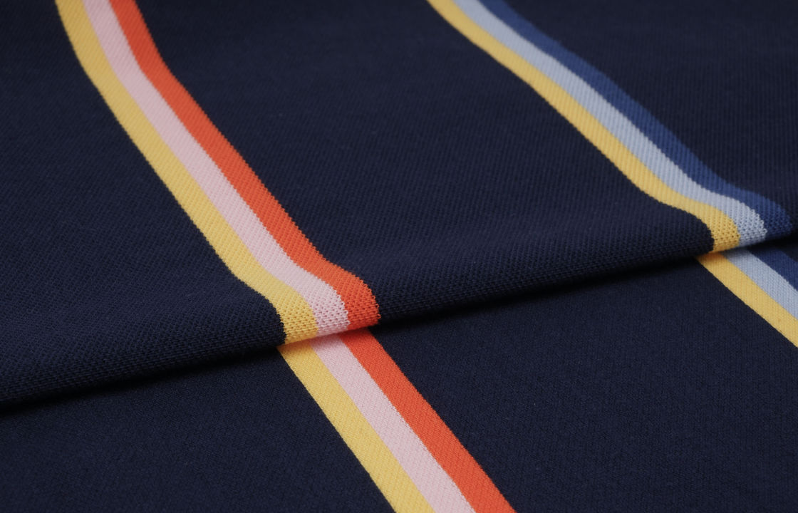 Healthy And Crisp And Wear-Resistant Breathable And Comfortable Striped Knit Fabric For T-Shirt
