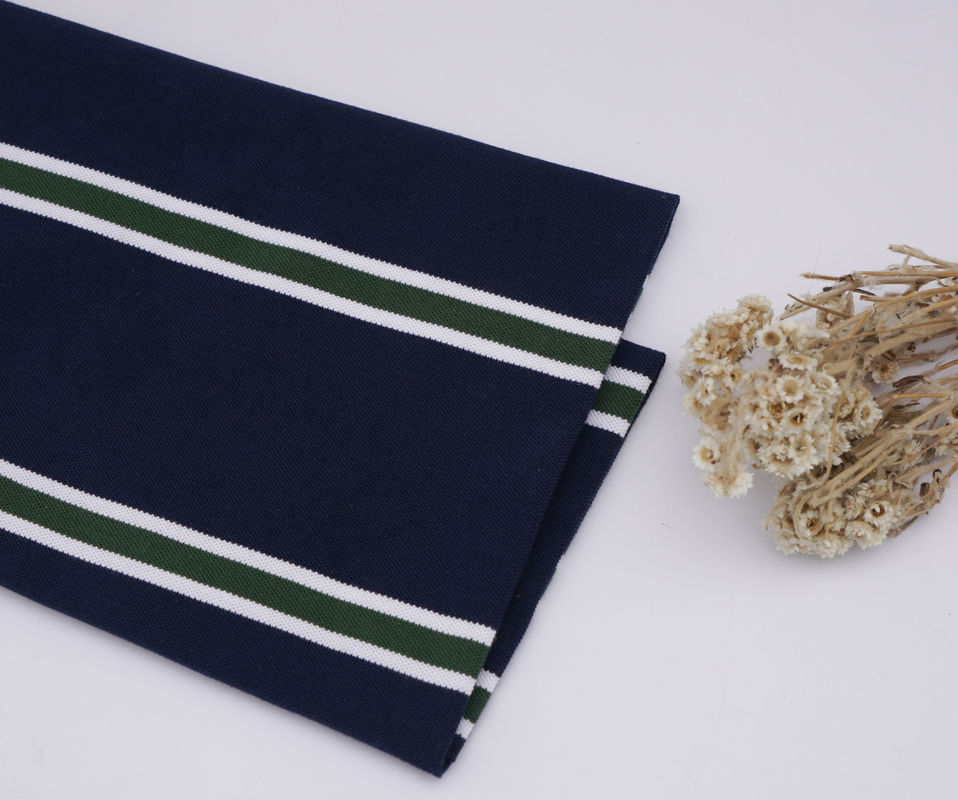 Healthy And Crisp And Wear-Resistant Breathable And Comfortable Striped Knit Fabric For T-Shirt