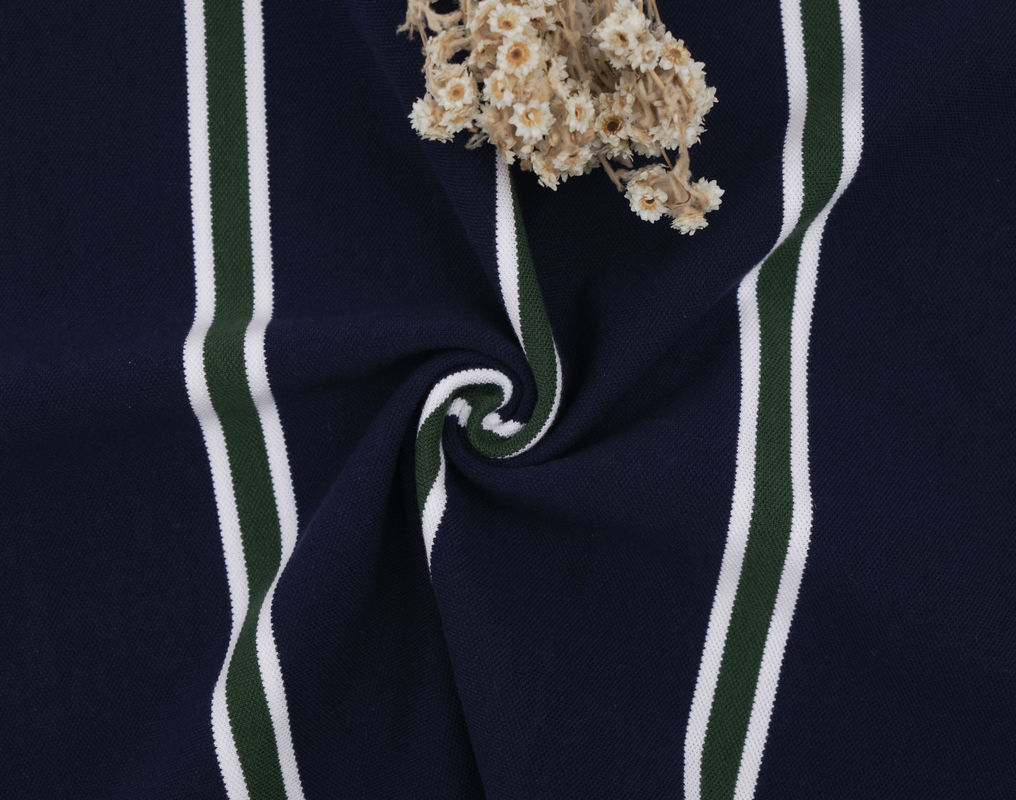 Healthy And Crisp And Wear-Resistant Breathable And Comfortable Striped Knit Fabric For T-Shirt