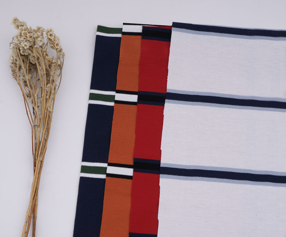Healthy And Crisp And Wear-Resistant Breathable And Comfortable Striped Knit Fabric For T-Shirt