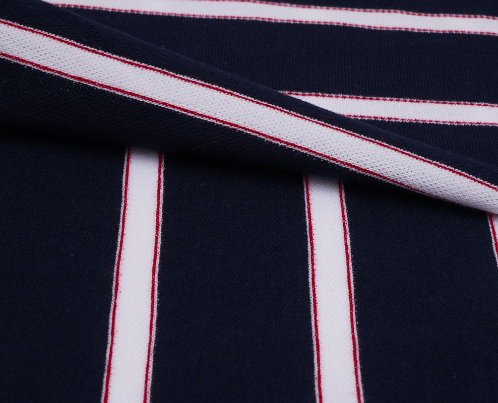 Breathable And Comfortable And Crisp And Wear-Resistant Striped Knit Fabric For Polo Shirt