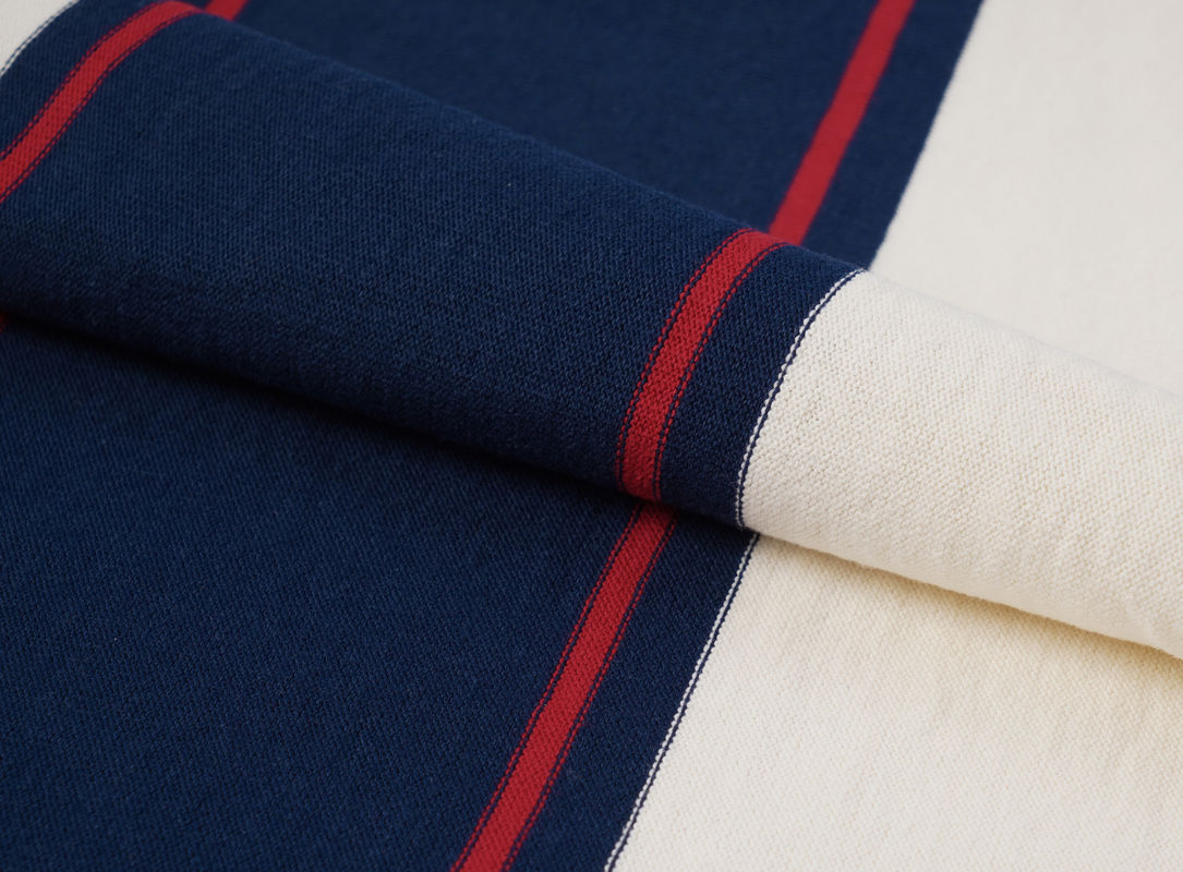Natural High Wrinkle-Resistant Color Fastness Crisp Version Striped Knit Fabric For Polo Shirt