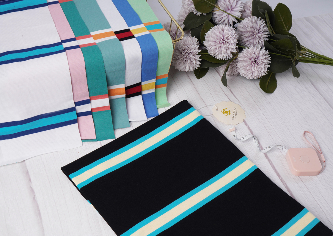 Breathable And Soft And Wear-Resistant Anti-Wrinkle Striped Knit Fabric For Polo Shirt