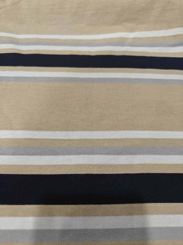 Healthy, Durable And Comfortable Good Feel Striped Material Fabric For Polo Shirt