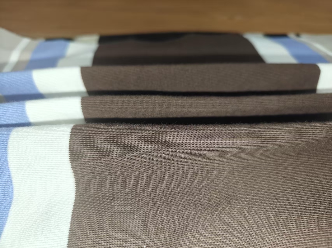 Wear-Resistant And Comfortable And  Breathable And Wear-Resistant Striped Knit Fabric For T-Shirt