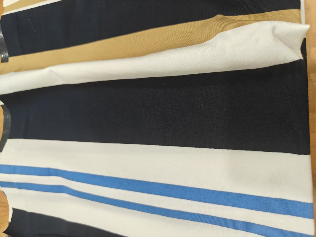 Cool And Breathable And Natural Comfortable Wear-Resistant Striped Knit Fabric For T-Shirt