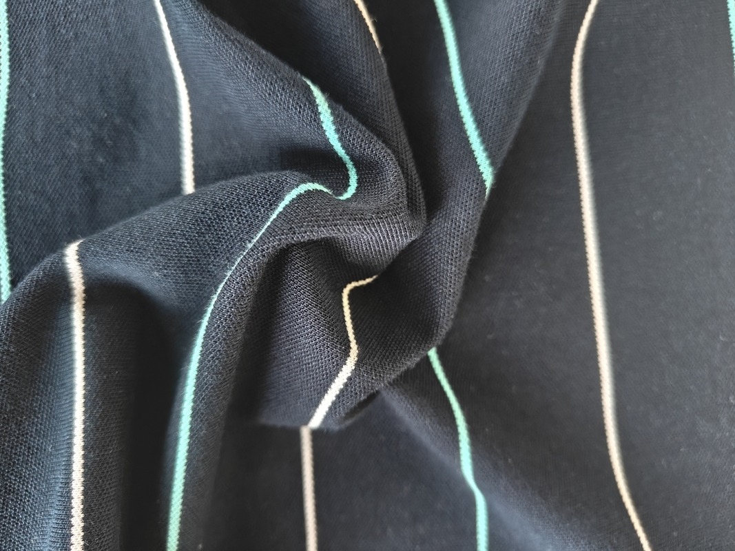 Healthy And Good Quality Anti-Wrinkle Crisp Striped Knit Fabric For T-Shirt