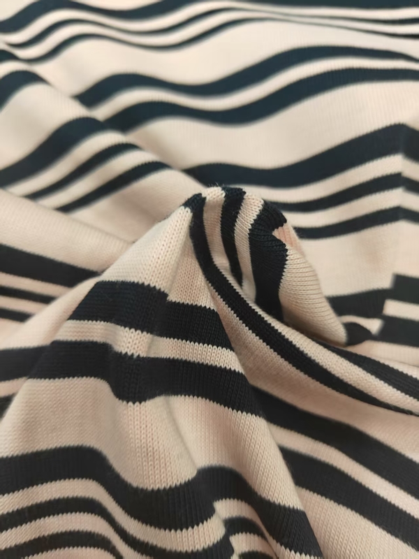 Cotton Double Yarn Striped Fabric [Factory Direct Supply] - Crisp And Washable Striped Knit Fabric T-Shirts/POLO Shirts,