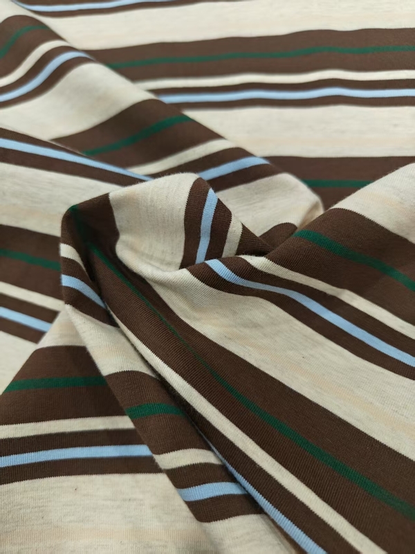 Comfortable And Skin-Friendly Low Shrinkage Striped Knit Fabric For T-Shirt