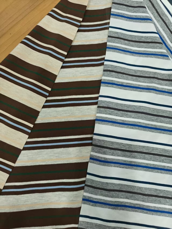 Comfortable And Skin-Friendly Low Shrinkage Striped Knit Fabric For T-Shirt