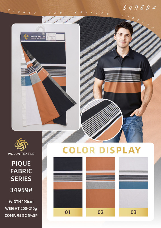 Breathable And Healthy And High Color Fastness Striped Knit Fabric For Polo Shirt