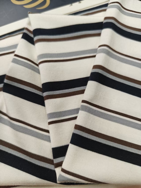Healthy And  And Breathable And Comfortable Textured Striped Knit Fabric For Polo Shirt