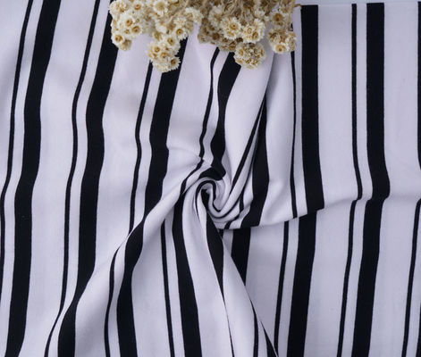 Pure Cotton Striped Knit Fabric 175cm 185gsm Soft Sweatshirt Cloth