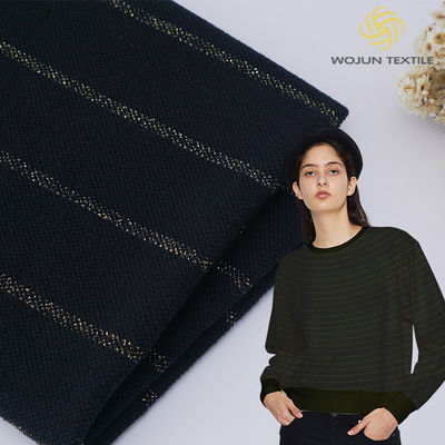 Sweatshirt Striped Knit Fabric , 320gsm Yarn Dyed Organic French Terry Fabric