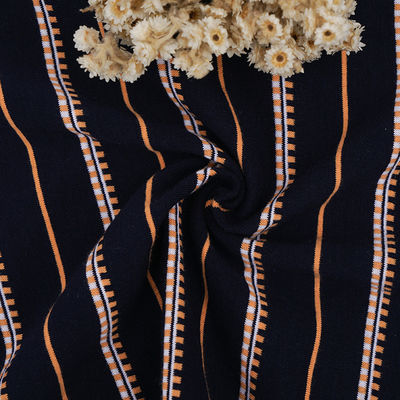 32S Cotton T Shirt Fabric Tightly Woven 180g Yarn Dyed Stripe Material