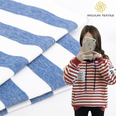Dye Striped Knit Fabric Spring Skin Friendly Blue And White For Sweatshirt