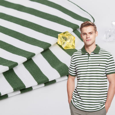 Wrinkle Resistant Striped Knit Fabric 100% Cotton Fashion Clear Texture