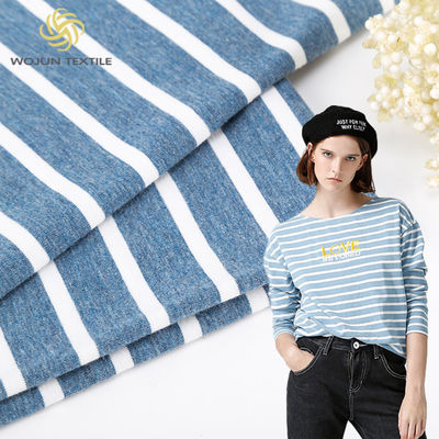 Combing Striped Lycra Fabric 175cm Pure Cotton Knit Material For Casual Wear
