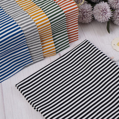 Cotton Striped Sweater Knit Fabric , 200cm Winter Striped French Terry