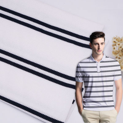 Striped Yarn Dyed Shirt Fabric 220gsm Pure Cotton Sweat Absorbing Knitted Material