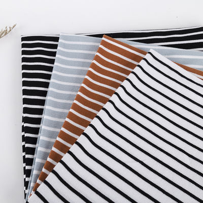 Breathable Striped Cotton Fabric Multi Color Sweat Absorbing For Polo Shirt