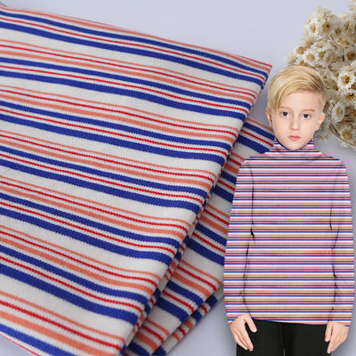 Wear Resistant Double Knit Fabric , Two Sided Glossy Cotton Striped Fabric