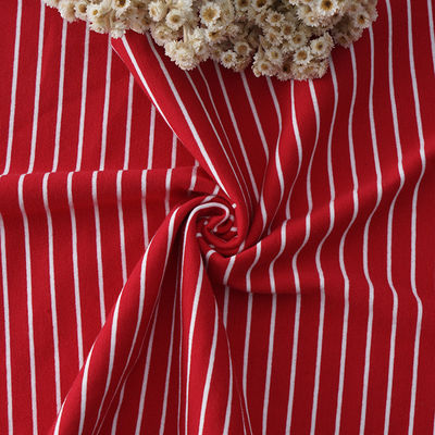 Pure Cotton Striped Knit Fabric , Combing Color Striped Fabric For Jersey
