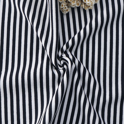 Lycra Striped French Terry Pure Cotton 225g Breathable Sweatshirt Material