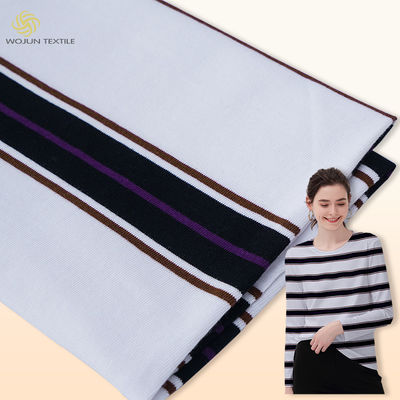 100% Cotton Textured Stripe Fabric Grey And Black Soft Yarn Dyed Material