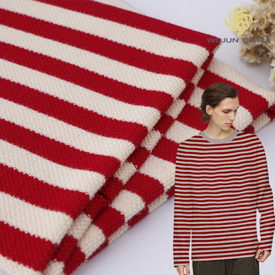 Yarn Dyed Cotton Pique Fabric Wear Resisting 320g Stripe Combing Material
