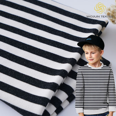 Breathable Cotton French Terry Fabric 40S 170cm Stripe Knitted Material