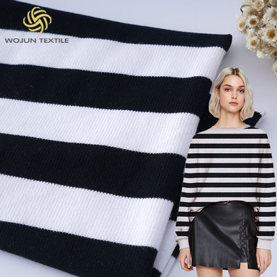 Stretch Yarn Dyed Stripe Fabric 163cm Home Textile Soft French Terry Cloth