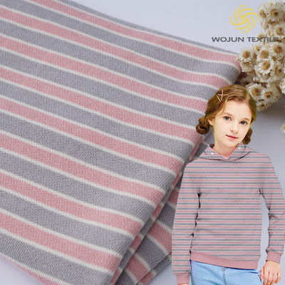 100 Cotton French Terry Fabric 320g 21S Stripe Double Yarn Material