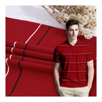 Mercerized Striped Cotton Fabric , Yarn Dyed 95 Cotton 5 Spandex Fabric