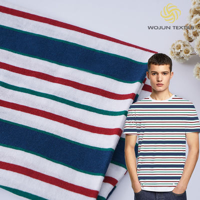 Good price Breathable Plain Cotton Sweat Absorbent Striped Knit Fabric For T - Shirt online