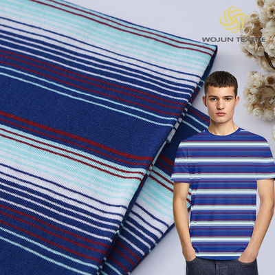 100% Cotton Yarn Dyed Stripe Knit Fabric For Activewear