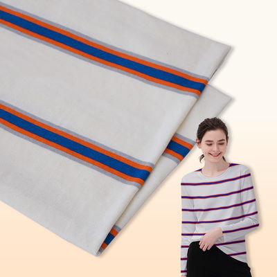 Moisture-Absorbent And Breathable ​And And  Lycra Cotton Striped Cotton Fabric For T-Shirt