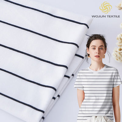 Plain Jersey 175gsm Striped Knit Cotton Fabric For Casual Wear