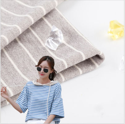 Wear Resistant Double Sweatshirt Striped Cotton Fabric For Hoodie