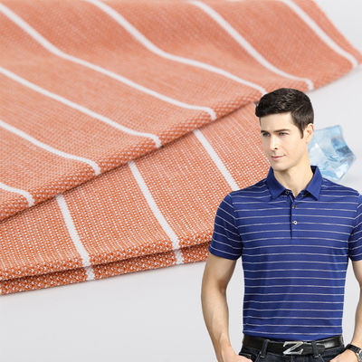 Cotton And Linen Single Jersey Striped Material Fabric For T Shirt