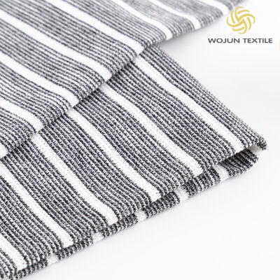 Not Easy To Pill Soft Striped Cotton Fabric Refreshing Single Jersey For Tcasual Wear