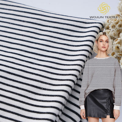 Fashion Cotton French Terry Fabric Striped Skin Friendly Texture