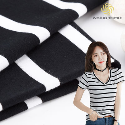 Soft Refreshing Striped Cotton Fabric For French Terry