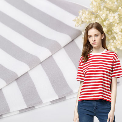 Flexible Soft Smooth Striped Cotton Fabric Easy To Dry Skin Friendly