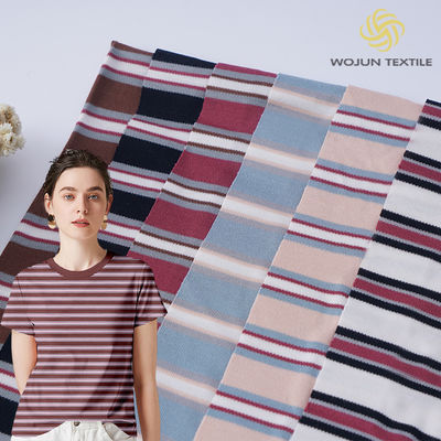 Moisture Absorbing Breathable Smooth Striped Knit Fabric For T Shirt