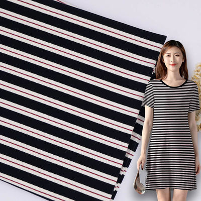 Easy Care Hygroscopic Lenjing Modal Striped Knit Fabric For Tracksuit