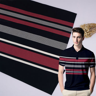 Customization Stiff Good Version Lenjing Modal ​Striped Material Fabric For Polo Shirt