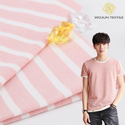 Good price Clear Texture And Stylish High Quality Cotton Feel Striped Knit Fabric For T-Shirt online