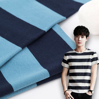 Durable And Skin-Friendly Healthy Breathable Striped Knit Fabric For T-Shirt